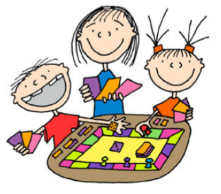 Children playing a board game